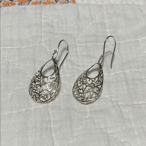 Elegant Silver Filigree Drop Earrings